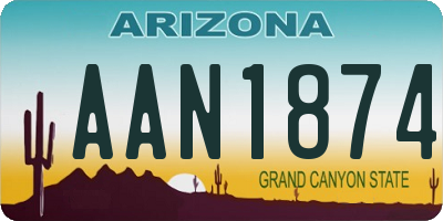 AZ license plate AAN1874