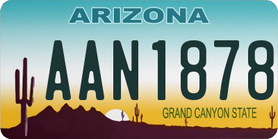 AZ license plate AAN1878