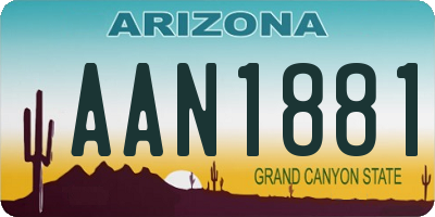 AZ license plate AAN1881