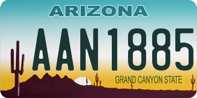 AZ license plate AAN1885