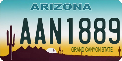 AZ license plate AAN1889