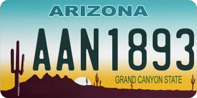 AZ license plate AAN1893
