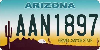 AZ license plate AAN1897