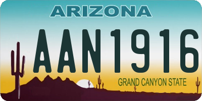 AZ license plate AAN1916