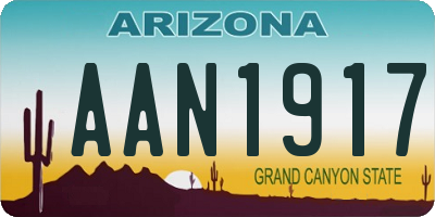 AZ license plate AAN1917