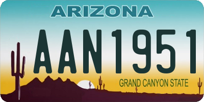 AZ license plate AAN1951