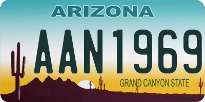 AZ license plate AAN1969