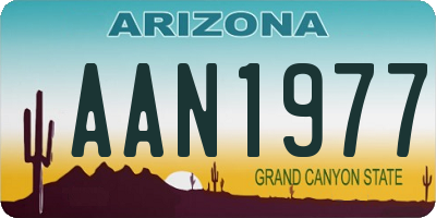 AZ license plate AAN1977