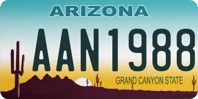 AZ license plate AAN1988