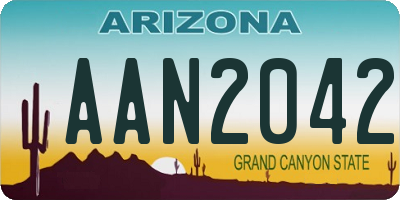 AZ license plate AAN2042