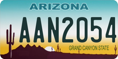 AZ license plate AAN2054