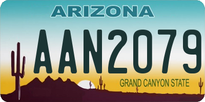AZ license plate AAN2079