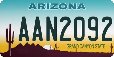 AZ license plate AAN2092