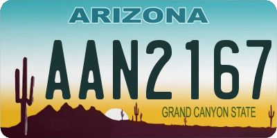 AZ license plate AAN2167