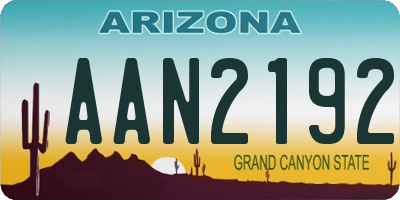 AZ license plate AAN2192