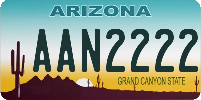 AZ license plate AAN2222