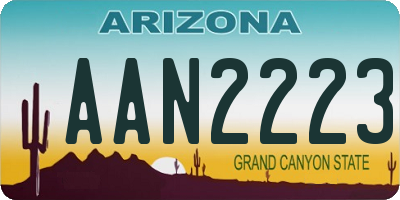 AZ license plate AAN2223
