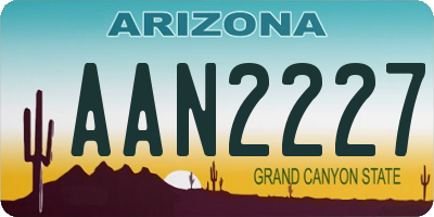 AZ license plate AAN2227
