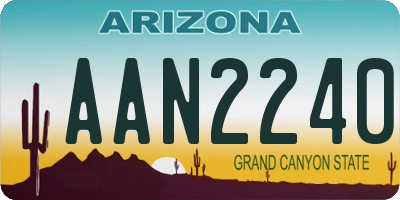 AZ license plate AAN2240