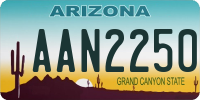 AZ license plate AAN2250