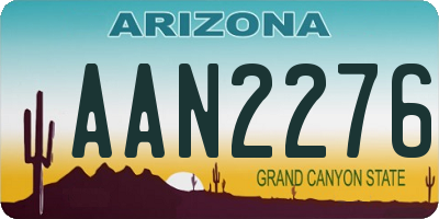 AZ license plate AAN2276