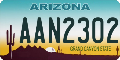 AZ license plate AAN2302