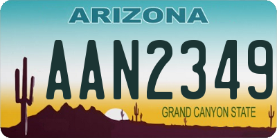 AZ license plate AAN2349