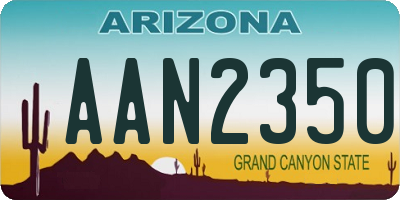 AZ license plate AAN2350