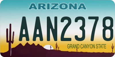 AZ license plate AAN2378