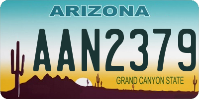 AZ license plate AAN2379