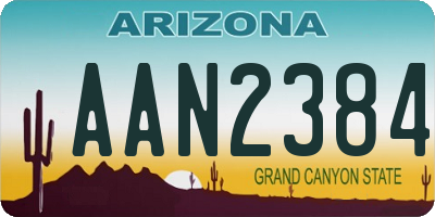 AZ license plate AAN2384