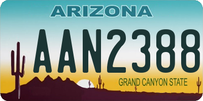 AZ license plate AAN2388