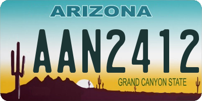 AZ license plate AAN2412