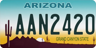 AZ license plate AAN2420