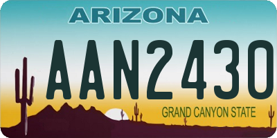 AZ license plate AAN2430
