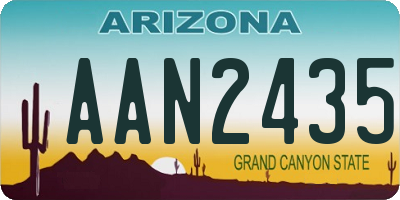 AZ license plate AAN2435
