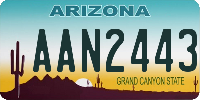 AZ license plate AAN2443