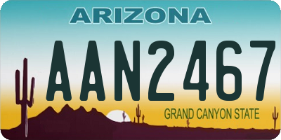 AZ license plate AAN2467