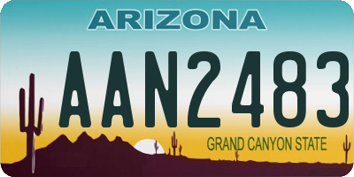 AZ license plate AAN2483