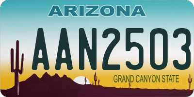 AZ license plate AAN2503