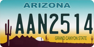 AZ license plate AAN2514