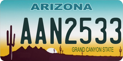 AZ license plate AAN2533