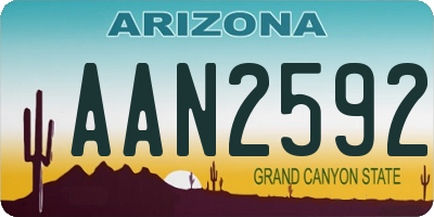 AZ license plate AAN2592