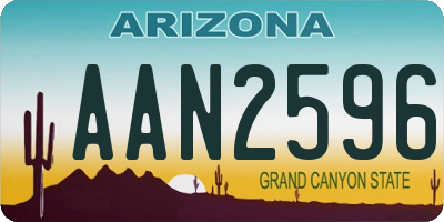 AZ license plate AAN2596