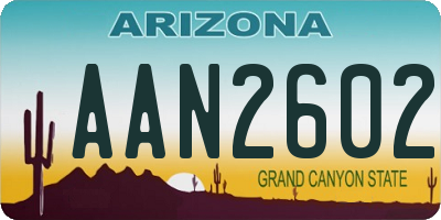 AZ license plate AAN2602