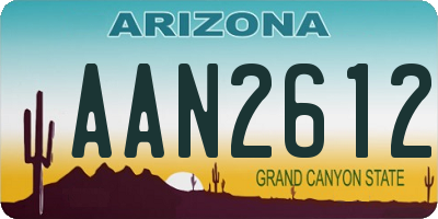 AZ license plate AAN2612