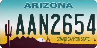 AZ license plate AAN2654