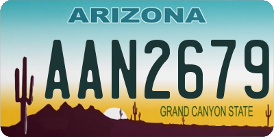 AZ license plate AAN2679