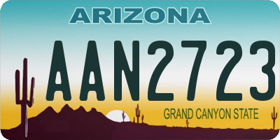 AZ license plate AAN2723