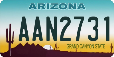 AZ license plate AAN2731